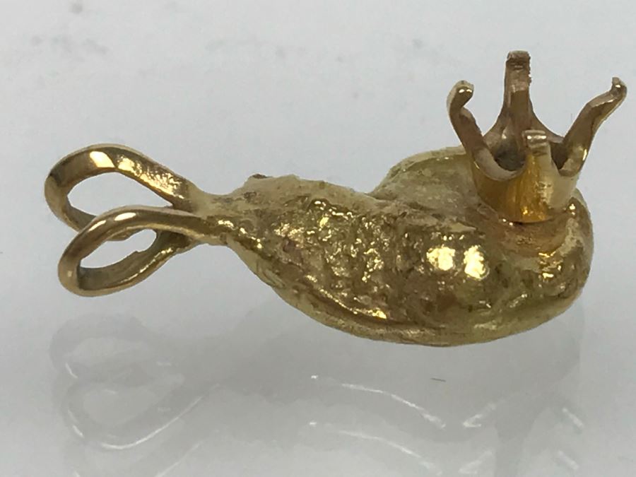 JUST ADDED - 14K Yellow Gold Nugget Pendant Ready For Stone 4.1g FMV $102 [Photo 4]
