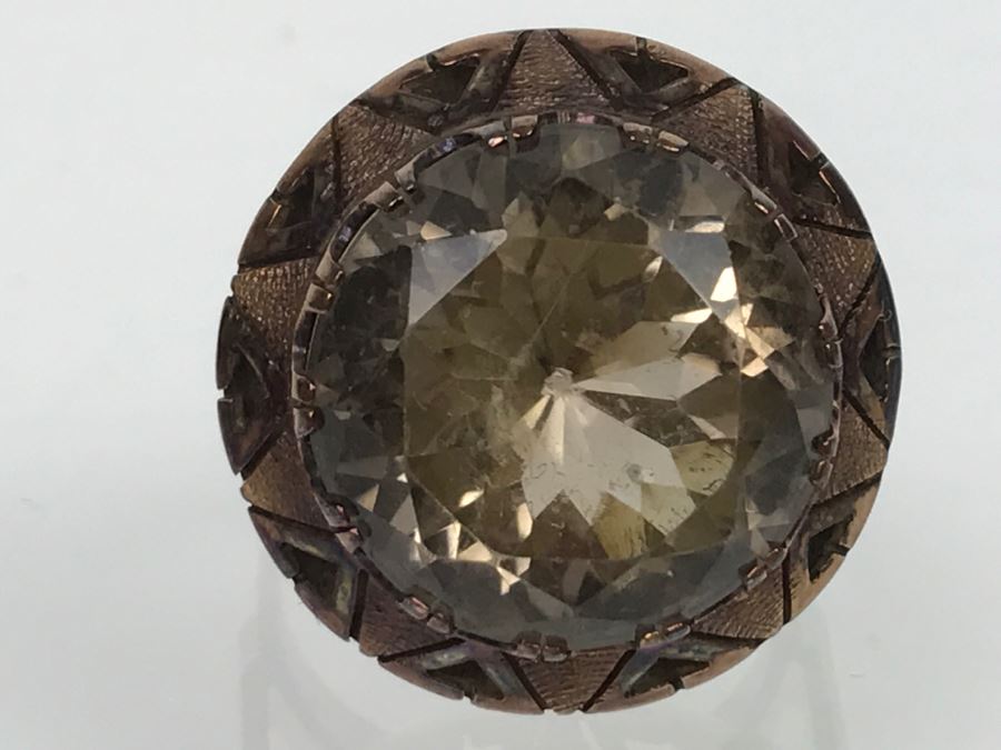 JUST ADDED - Large 14K Gold Vintage Smokey Quartz Ring 8.6g FMV $400 [Photo 11]