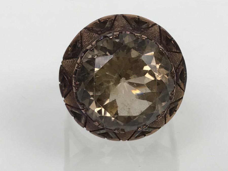 JUST ADDED - Large 14K Gold Vintage Smokey Quartz Ring 8.6g FMV $400 [Photo 9]