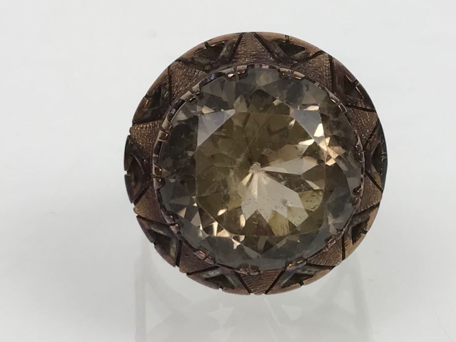 JUST ADDED - Large 14K Gold Vintage Smokey Quartz Ring 8.6g FMV $400 [Photo 10]