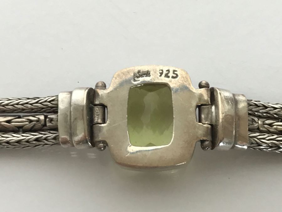 JUST ADDED - Sterling Silver Green Quartz Amethyst Bracelet 26.2g 13X11MM FMV $100 [Photo 8]