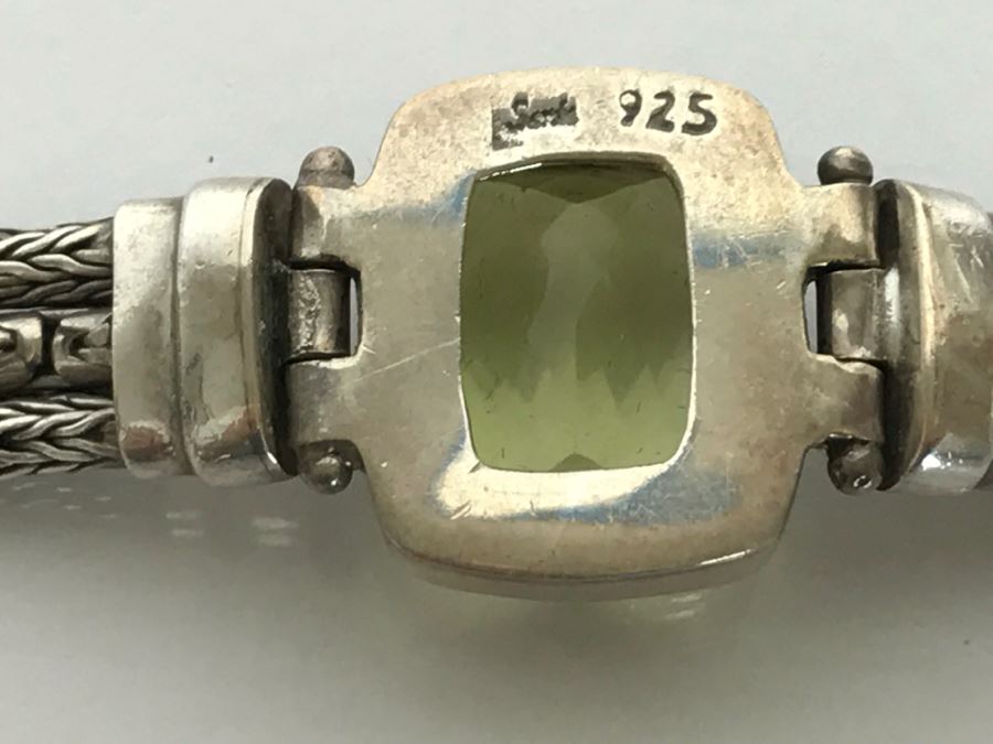 JUST ADDED - Sterling Silver Green Quartz Amethyst Bracelet 26.2g 13X11MM FMV $100 [Photo 9]