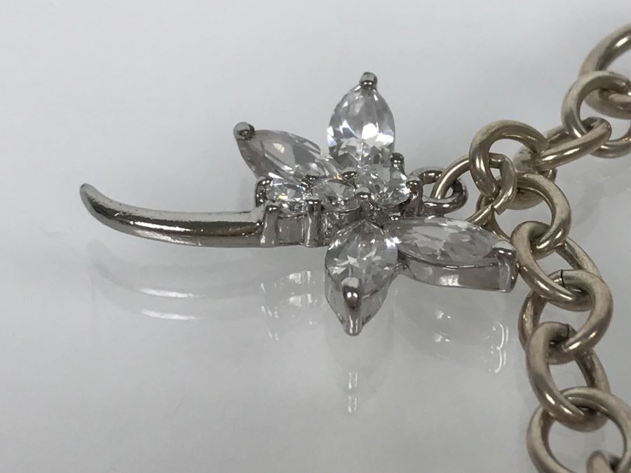 JUST ADDED - Sterling Silver Charm Bracelet (Dragonfly Not Silver) 33.9g FMV $50 [Photo 4]