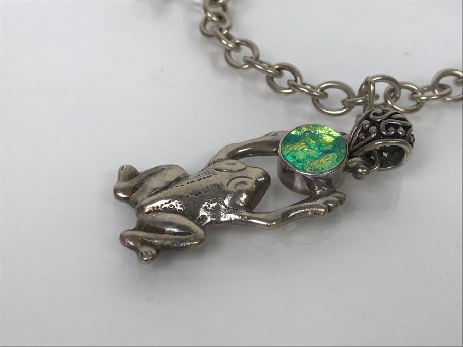 JUST ADDED - Sterling Silver Charm Bracelet (Dragonfly Not Silver) 33.9g FMV $50 [Photo 3]