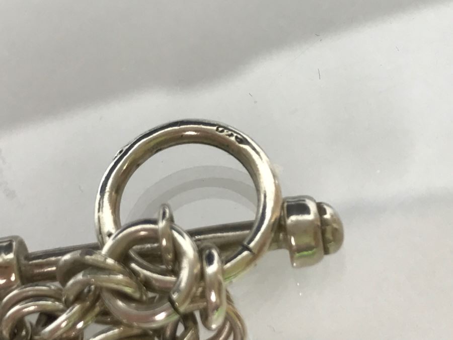 JUST ADDED - Chunky Sterling Silver Chain With Amethyst, Peridot And Assembled Stone Pendant 55.5g FMV $150 [Photo 11]