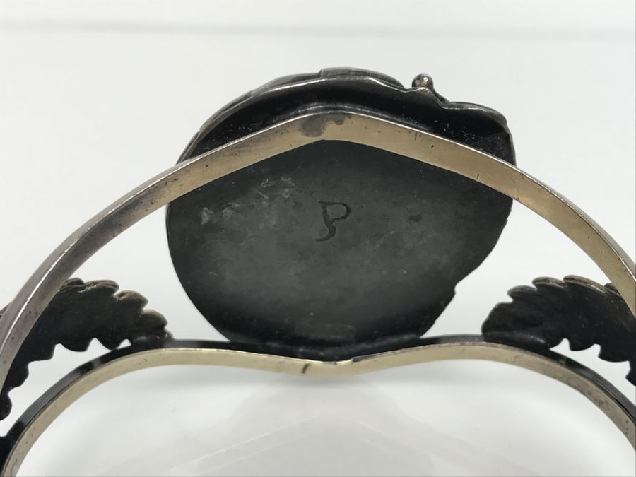 JUST ADDED - Sterling Silver Johny Pitchlynn Choctaw Turquoise Cuff Bracelet 33.5g FMV $100 [Photo 6]