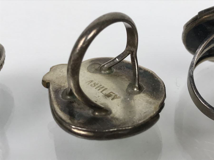 JUST ADDED - (4) Sterling Silver Turquoise Rings 43.6g TW [Photo 10]