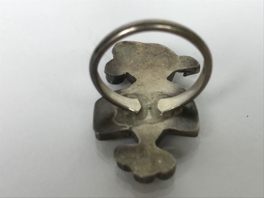 JUST ADDED - Sterling Silver Inlay Ring With Turquoise, Coral And Onyx 5.6g [Photo 5]