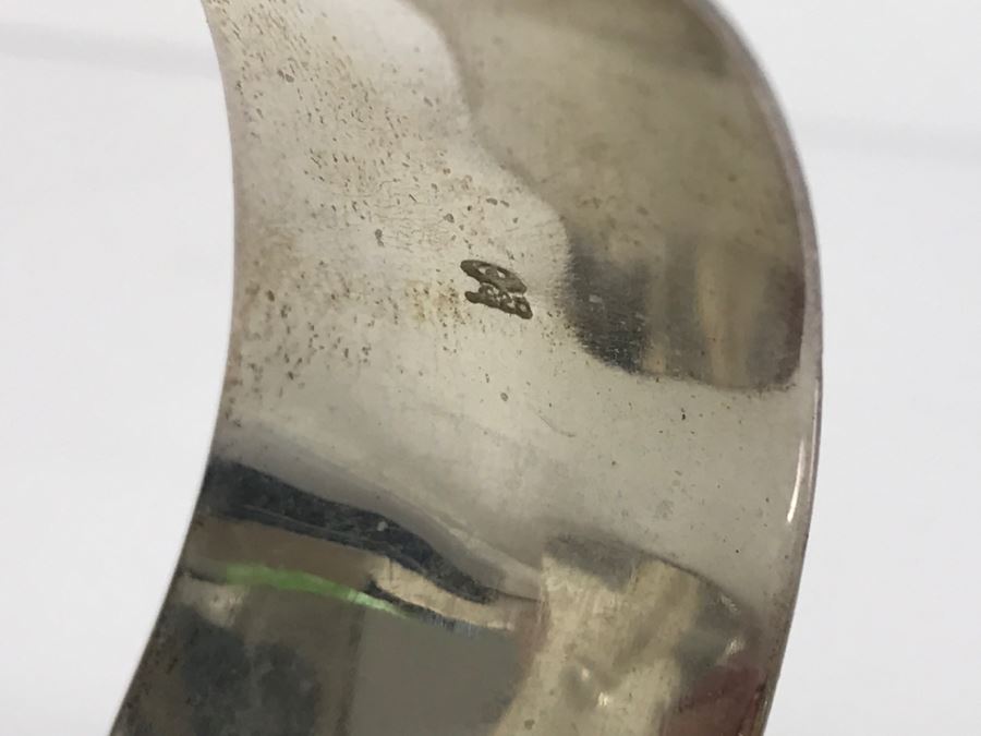 JUST ADDED - Sterling Silver Signed Cuff Bracelet With Various Stones 32g [Photo 13]