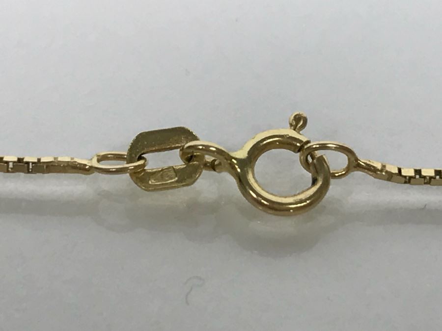14k Yellow Gold Box Chain Necklace 2g [Photo 4]