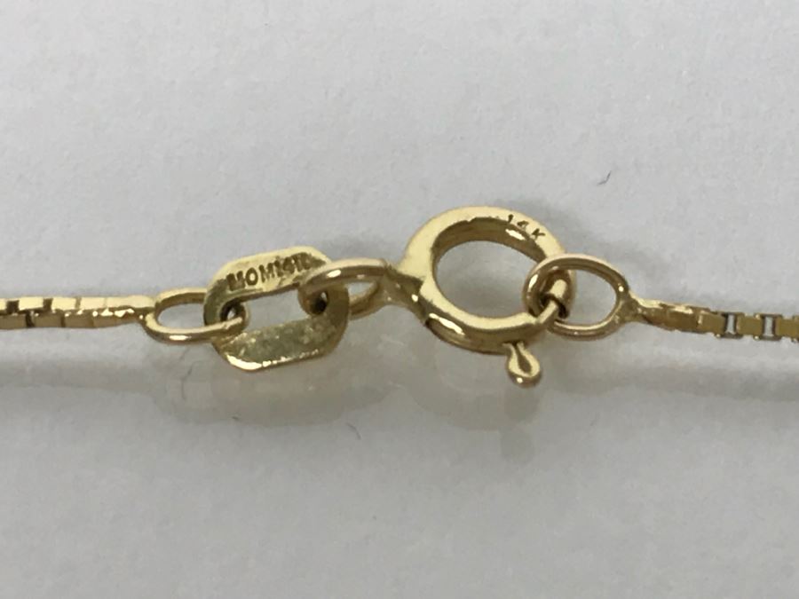 14k Yellow Gold Box Chain Necklace 2g [Photo 5]