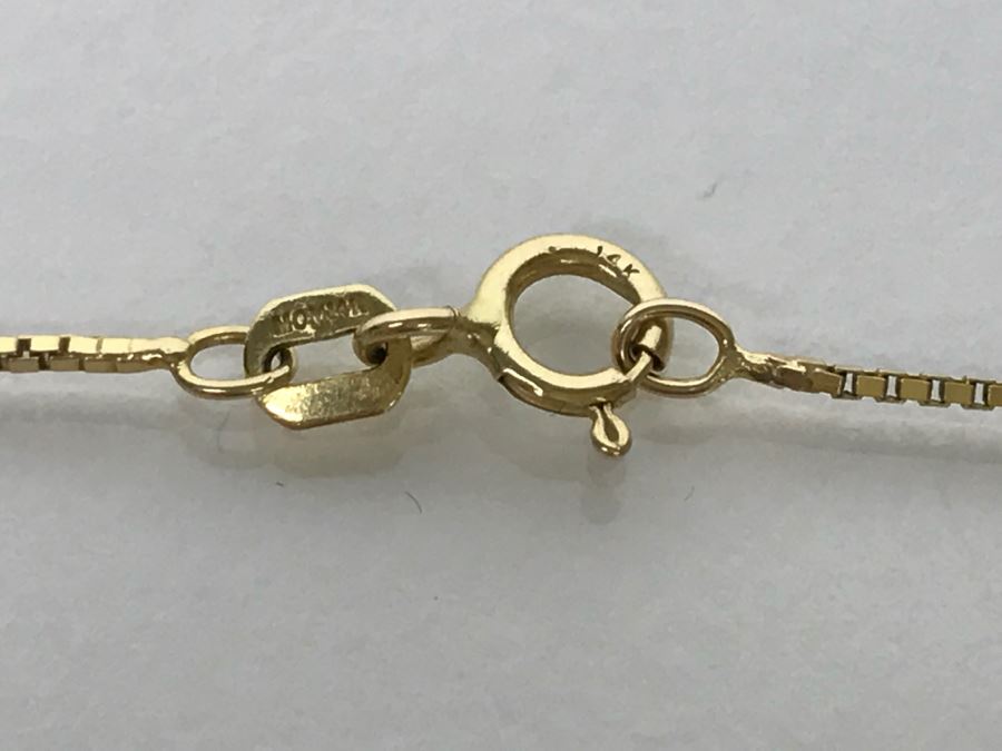 14k Yellow Gold Box Chain Necklace 2g [Photo 6]