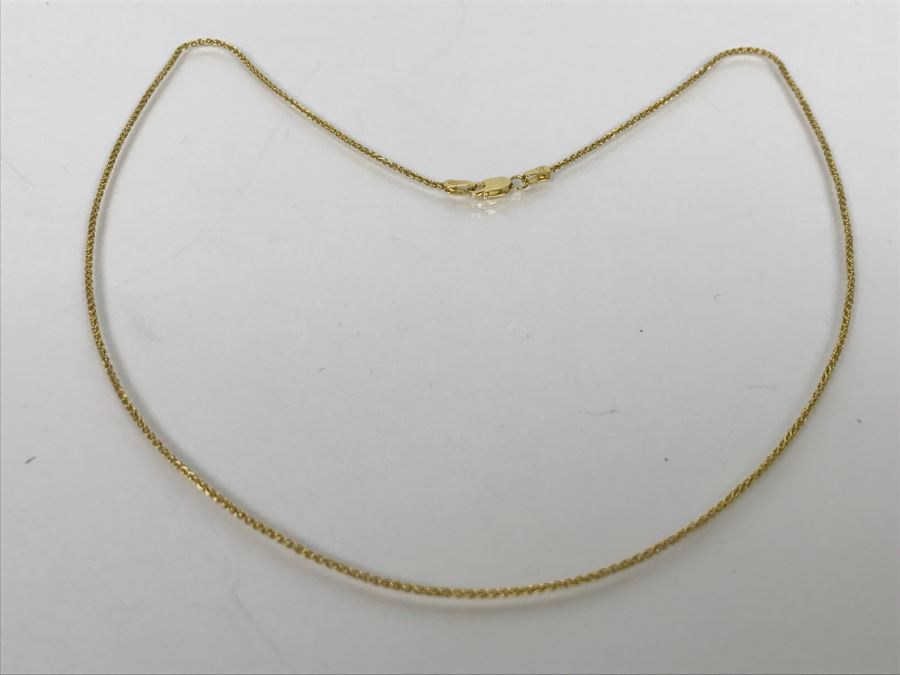 14k Yellow Gold Rope Chain Necklace 2.9g [Photo 4]