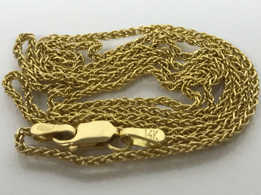 14k Yellow Gold Rope Chain Necklace 2.9g