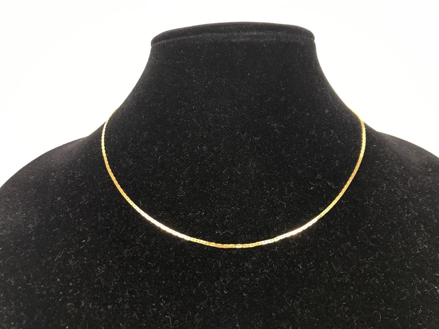 14k Yellow Gold Herringbone Chain Necklace 3.6g