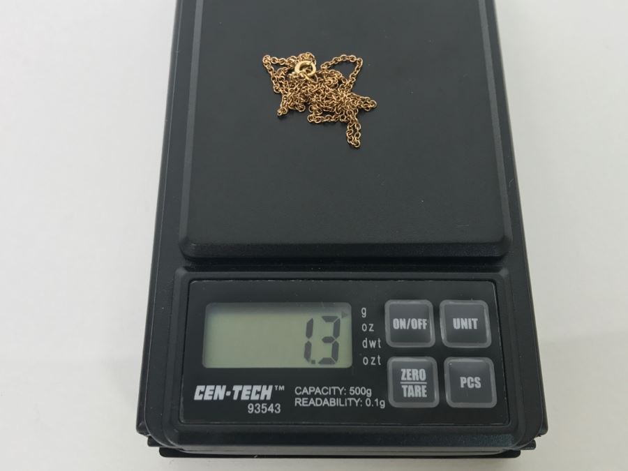 14k Yellow Gold Chain Necklace 1.3g [Photo 7]
