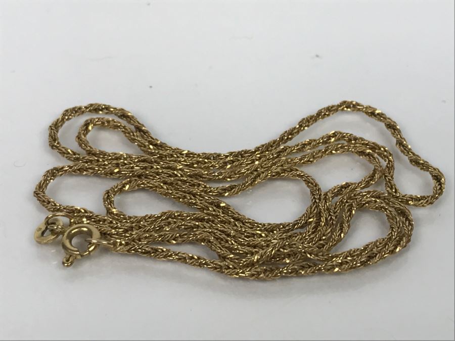 18k Yellow Gold Rope Chain Necklace 4.7g - See Details For Neck Display Photo [Photo 8]