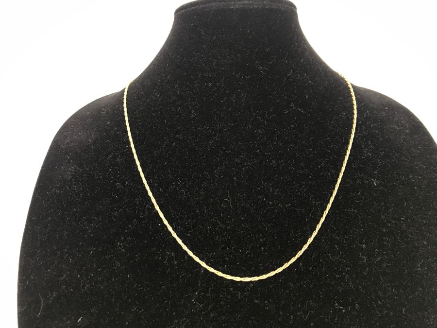 18k Yellow Gold Rope Chain Necklace 4.7g - See Details For Neck Display Photo [Photo 4]