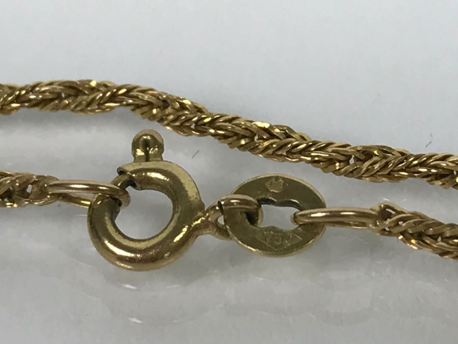 18k Yellow Gold Rope Chain Necklace 4.7g - See Details For Neck Display Photo [Photo 6]