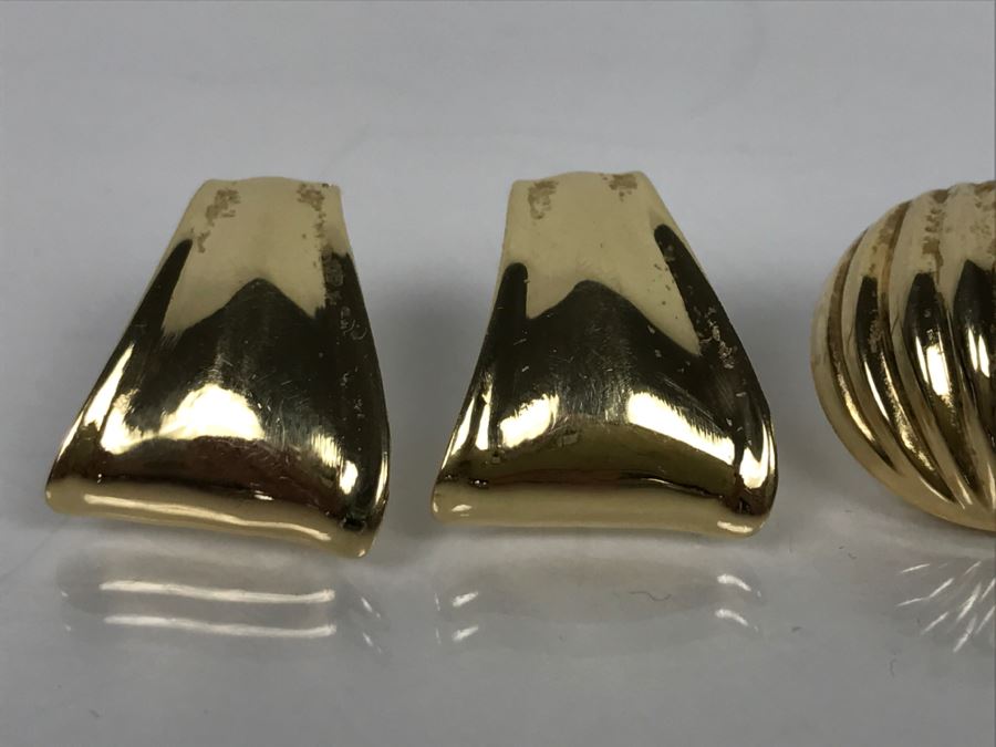 Pair Of 14k Yellow Gold Earrings 9.3g [Photo 6]