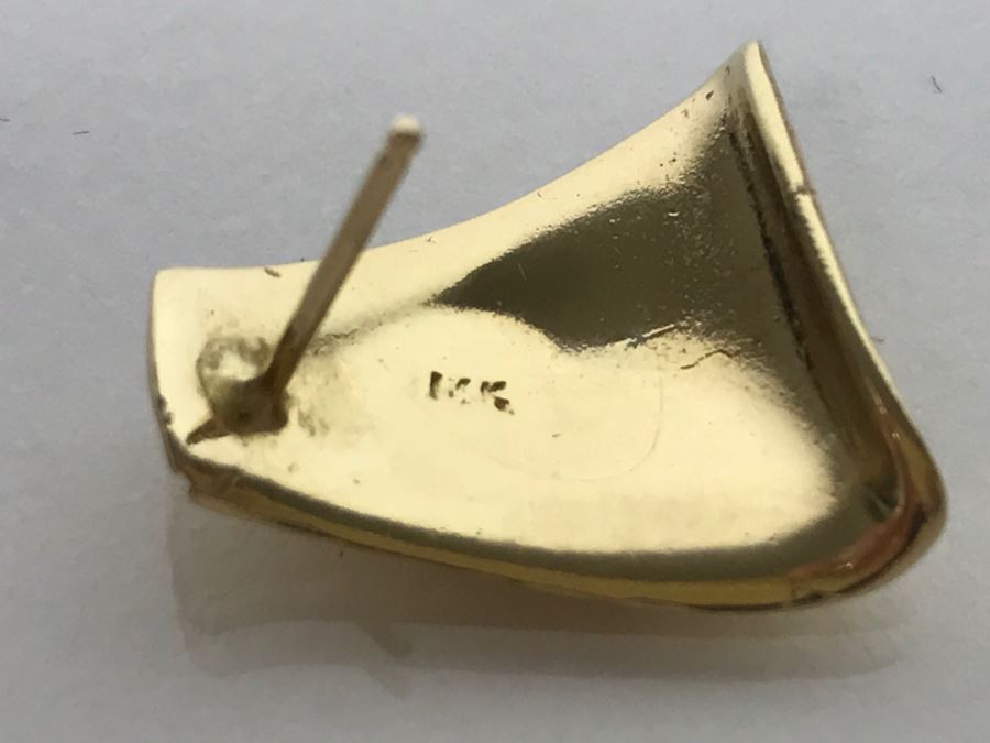 Pair Of 14k Yellow Gold Earrings 9.3g [Photo 8]