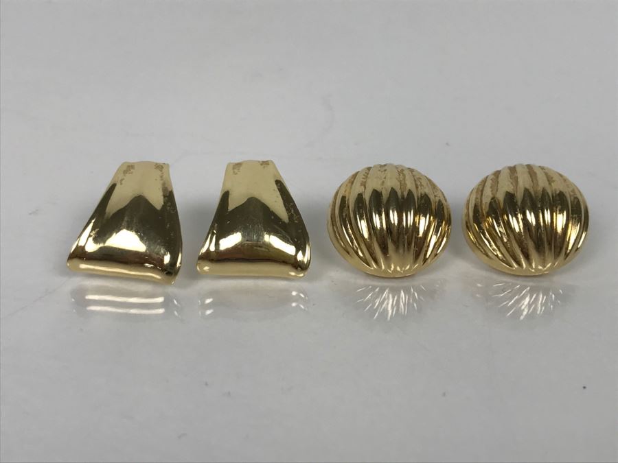 Pair Of 14k Yellow Gold Earrings 9.3g [Photo 1]