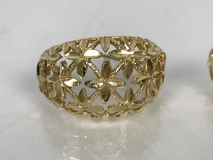 Pair Of 14k Yellow Gold Earrings 5.5g [Photo 4]