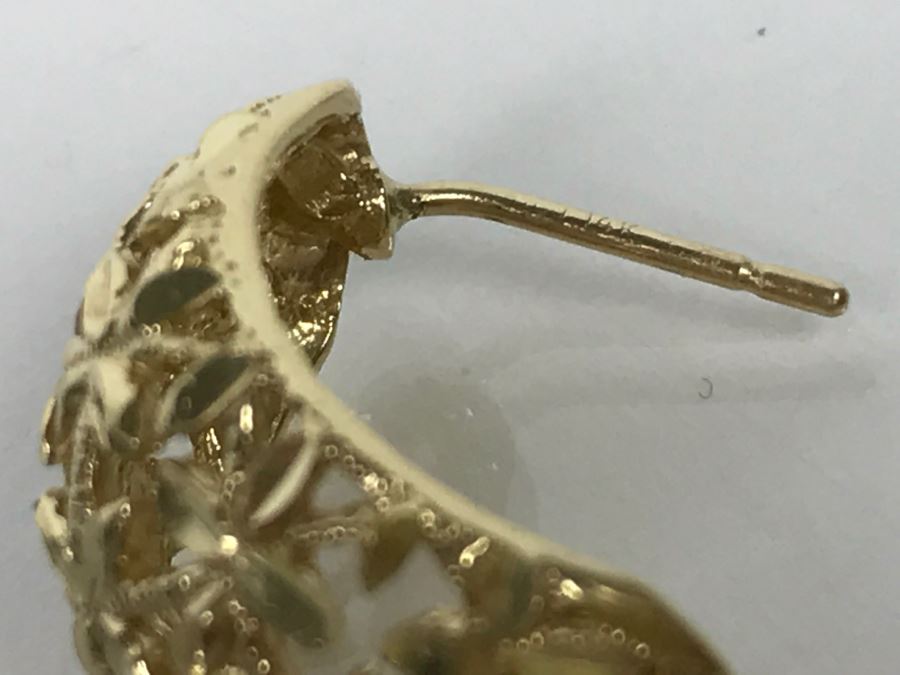 Pair Of 14k Yellow Gold Earrings 5.5g [Photo 6]