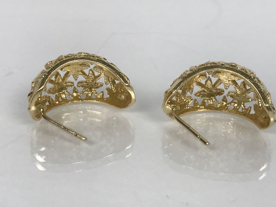 Pair Of 14k Yellow Gold Earrings 5.5g [Photo 5]