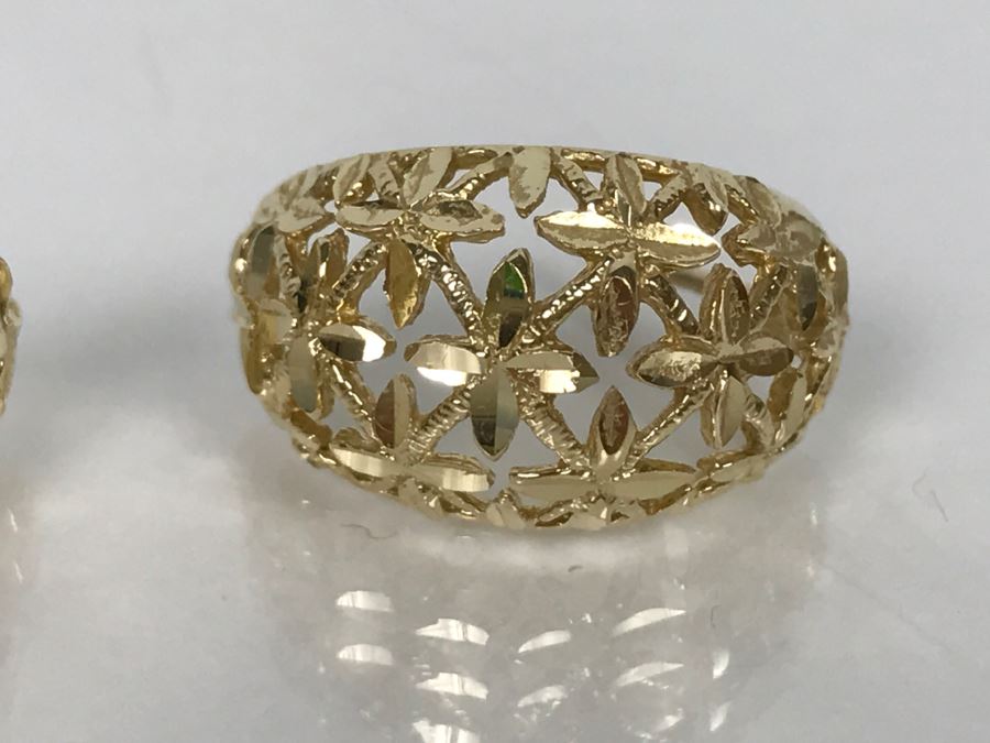 Pair Of 14k Yellow Gold Earrings 5.5g [Photo 3]