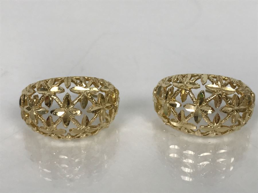 Pair Of 14k Yellow Gold Earrings 5.5g