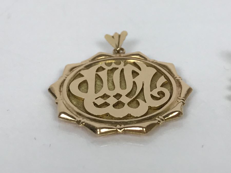 Pair Of 14k Yellow Gold Asian Pendants 4.8g [Photo 4]