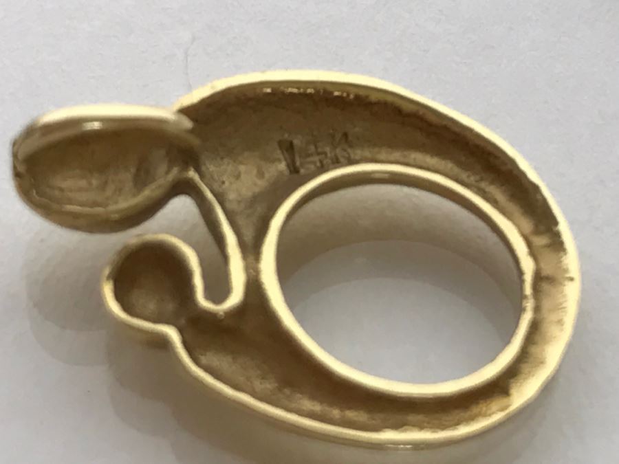 Pair Of 14k Yellow Gold Pendants Mother And Child Pendant And Bird Pendant 2.8g [Photo 5]