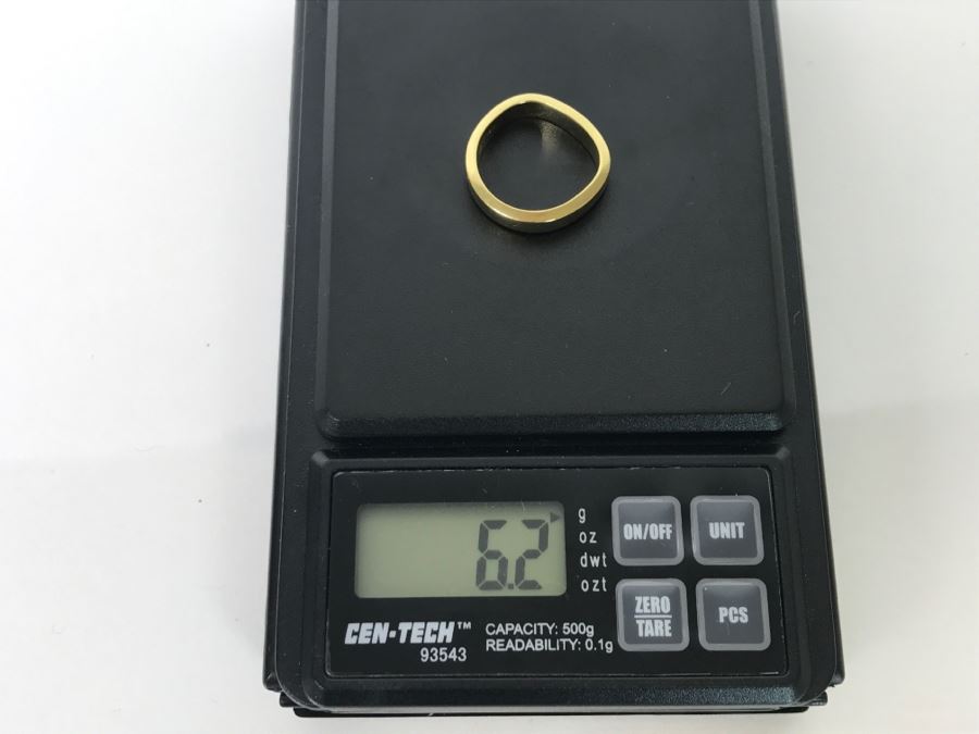 18k Yellow Gold Ring Signed FS 6.2g Ring Size 5 1/4 [Photo 10]