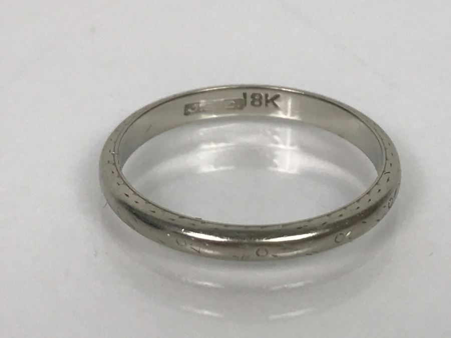 18k White Gold Ring 1.9g Ring Size 5 3/4 [Photo 1]