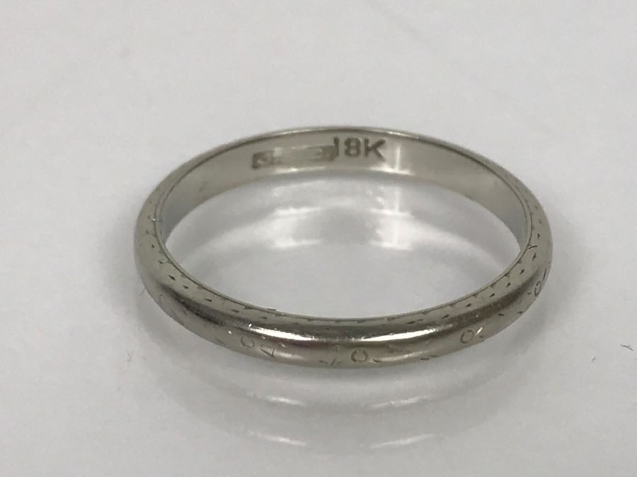 18k White Gold Ring 1.9g Ring Size 5 3/4 [Photo 4]