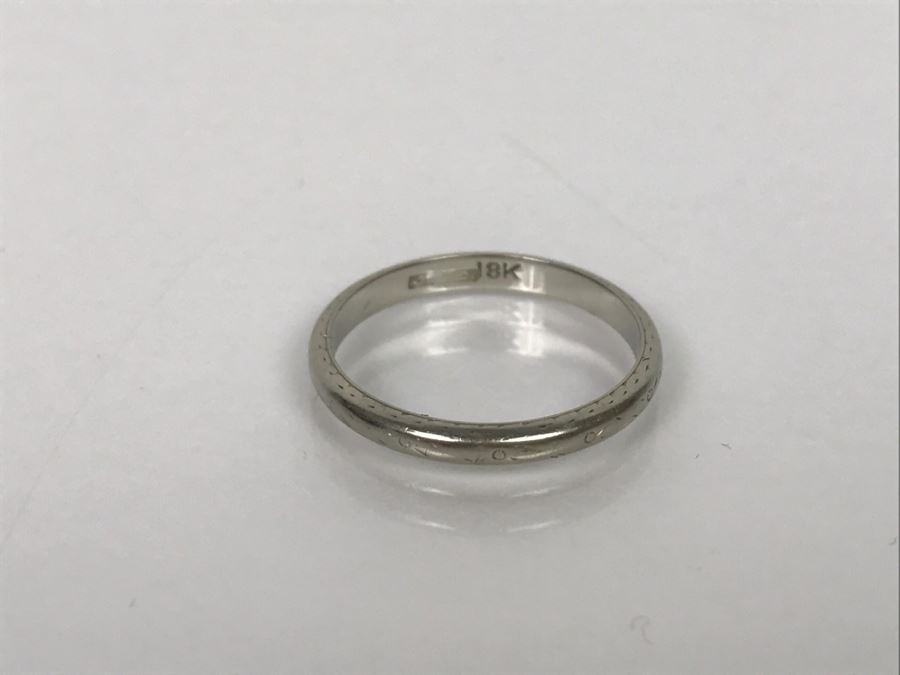 18k White Gold Ring 1.9g Ring Size 5 3/4 [Photo 2]