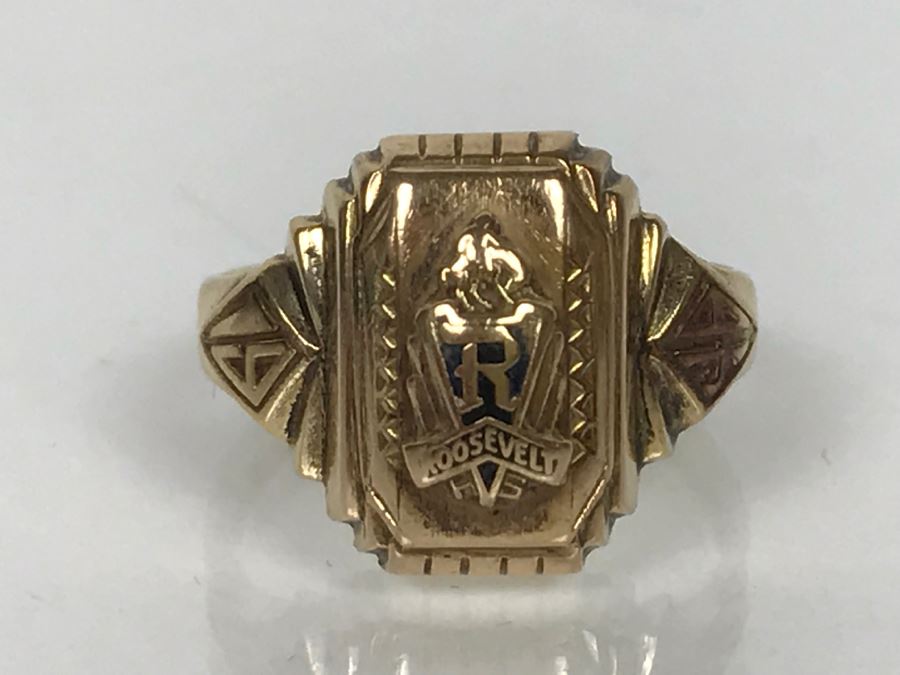 10k Yellow Gold Roosevelt High School Class Grand Rapids MI Ring 4g Ring Size 5 3/4 [Photo 2]