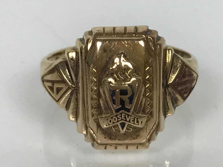 10k Yellow Gold Roosevelt High School Class Grand Rapids MI Ring 4g Ring Size 5 3/4 [Photo 4]