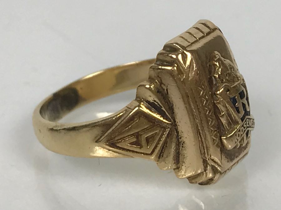 10k Yellow Gold Roosevelt High School Class Grand Rapids MI Ring 4g Ring Size 5 3/4 [Photo 1]