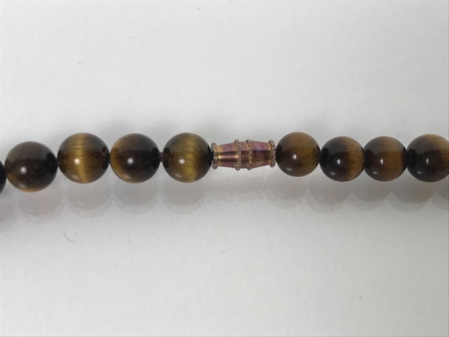 Graduated Tiger's Eye Polished Stone Necklace [Photo 8]