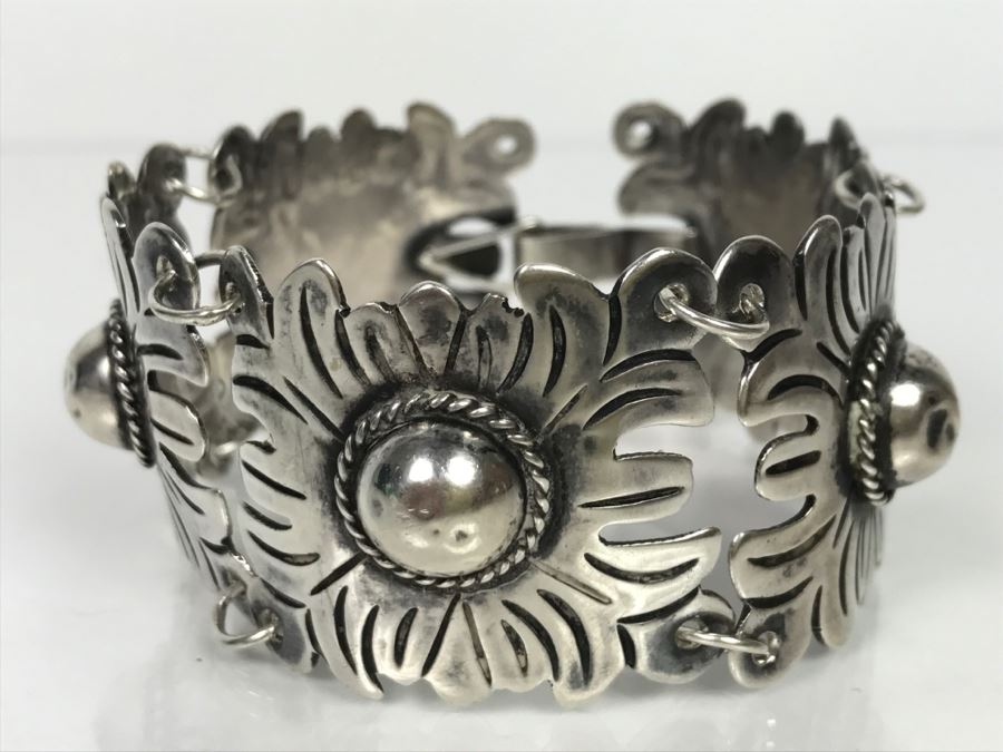Vintage Sterling Silver Hand Hammered Bracelet 51.3g [Photo 3]
