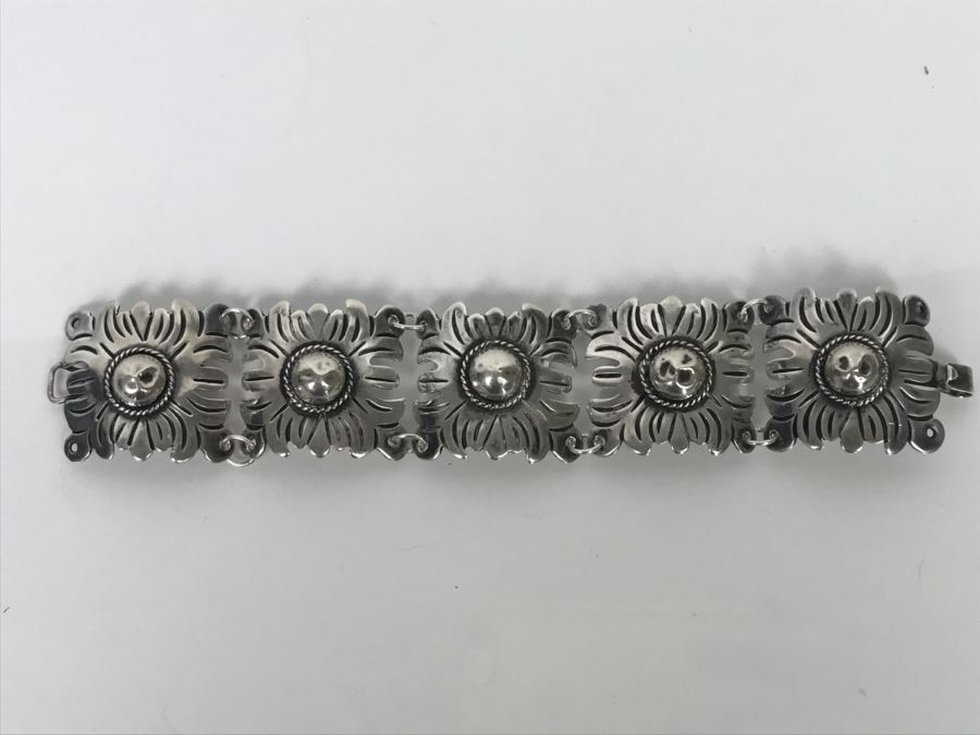 Vintage Sterling Silver Hand Hammered Bracelet 51.3g