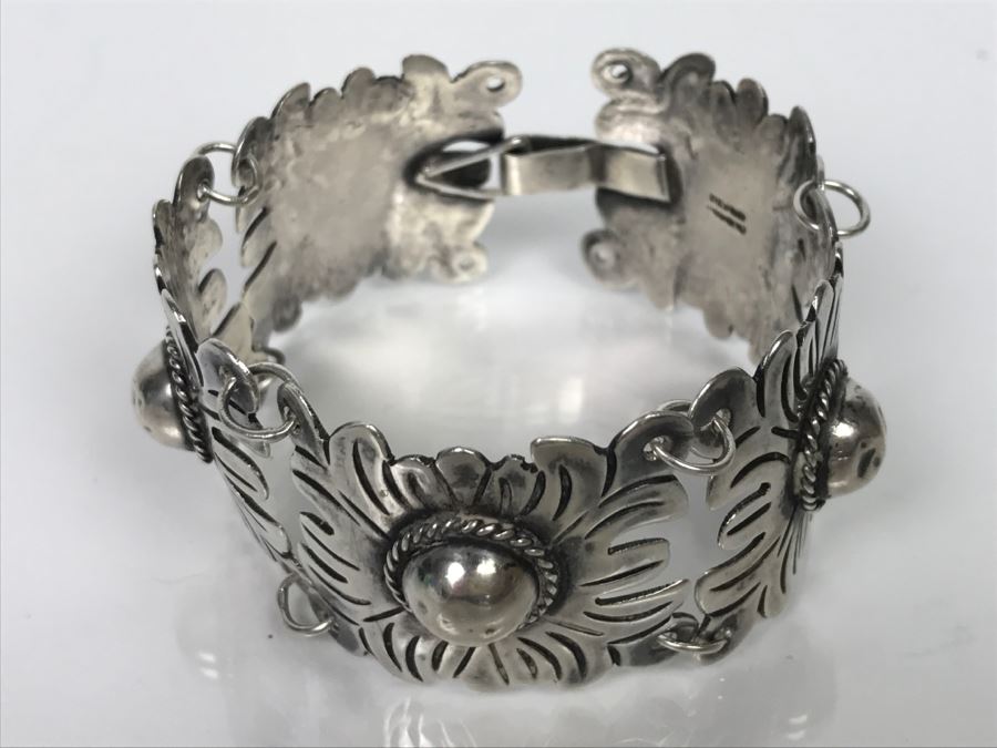 Vintage Sterling Silver Hand Hammered Bracelet 51.3g [Photo 4]