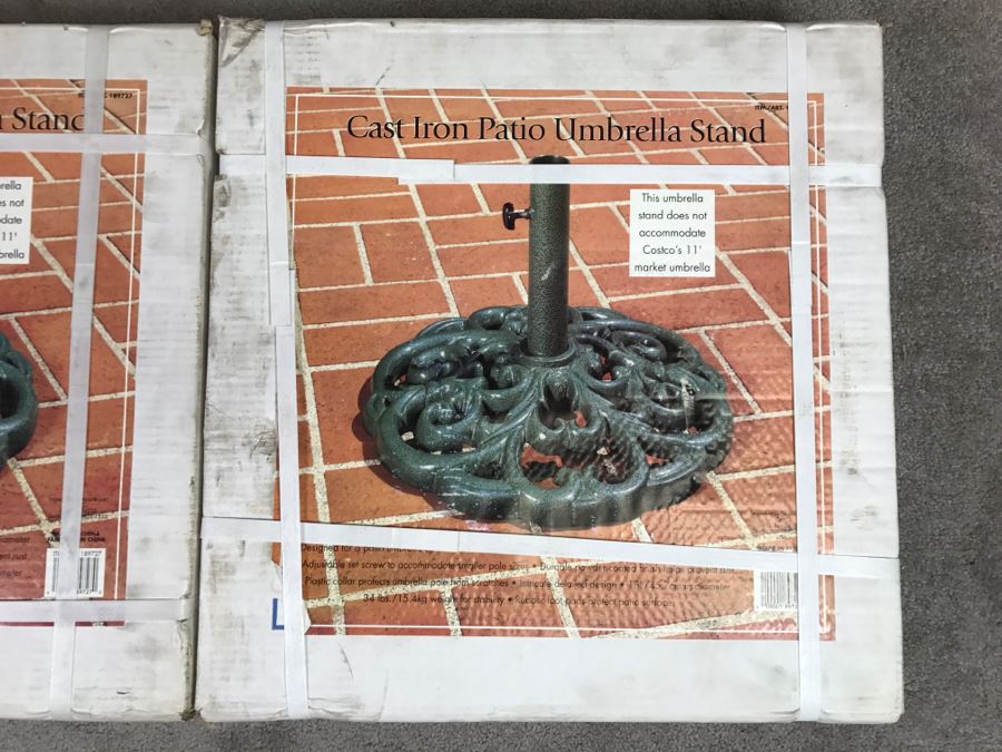 Pair Of New Cast Iron Patio Umbrella Stands Fits Costco S 11 Umbrella