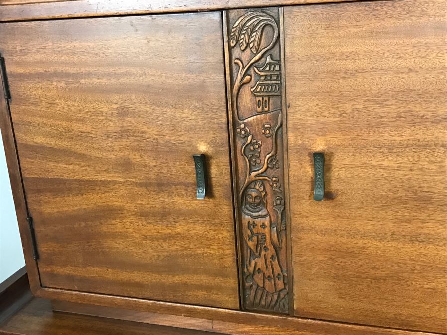 Stunning Mid-Century Chinoiserie Gentleman's Dresser Chest Of Drawers 38'W X 61'H X 20'D [Photo 8]