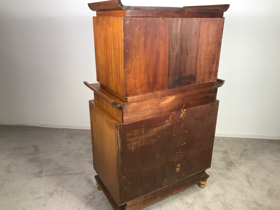 Stunning Mid-Century Chinoiserie Gentleman's Dresser Chest Of Drawers 38'W X 61'H X 20'D [Photo 27]