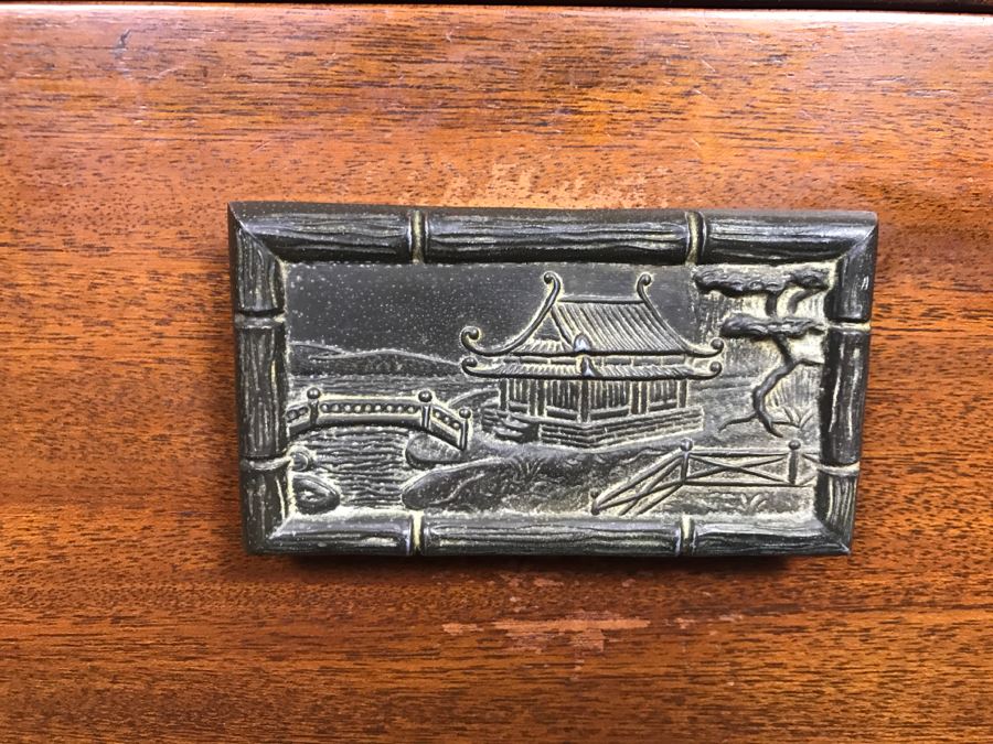 Stunning Mid-Century Chinoiserie Gentleman's Dresser Chest Of Drawers 38'W X 61'H X 20'D [Photo 15]