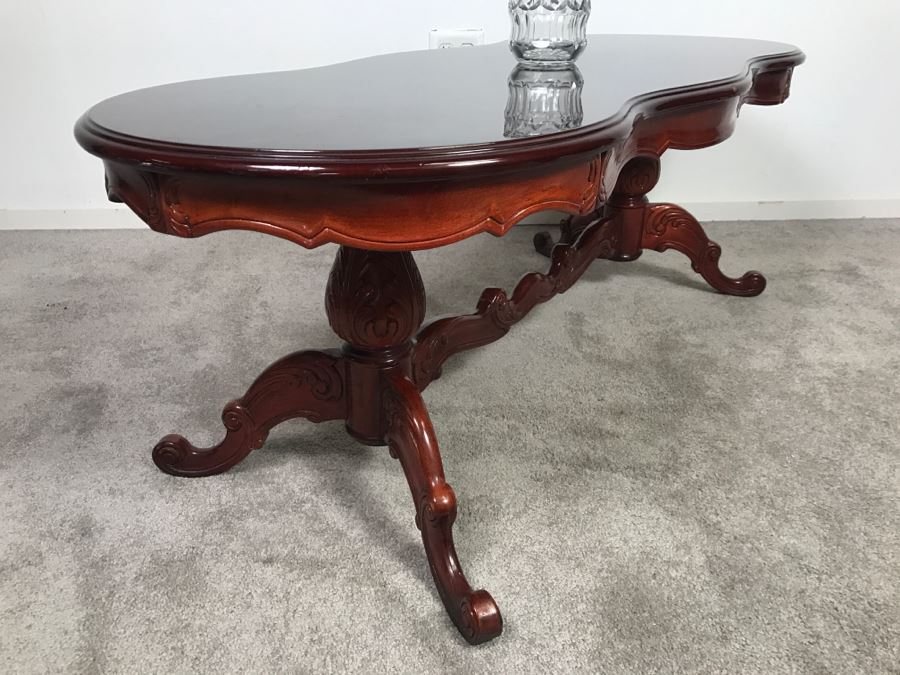 Solid Wood Double Pedestal Coffee Table Made In Canada [Photo 5]