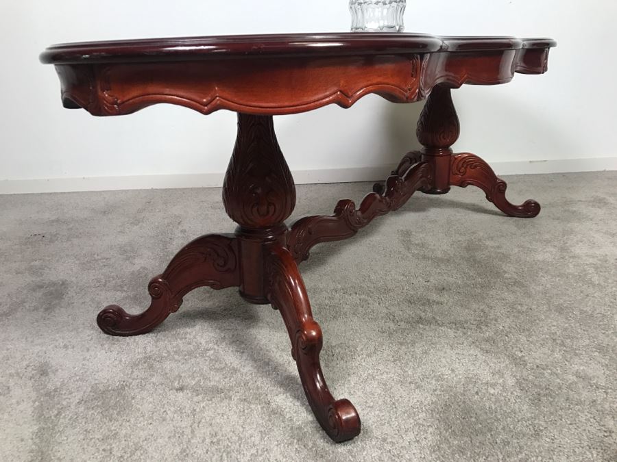 Solid Wood Double Pedestal Coffee Table Made In Canada [Photo 6]